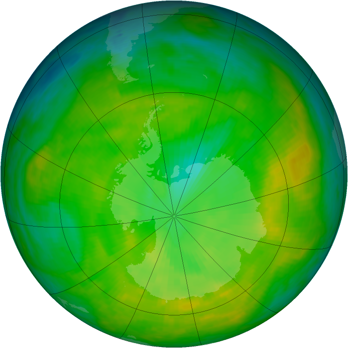 Antarctic ozone map for 04 December 1982